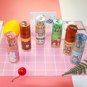 12 Color Tubed Wooden Pencil
