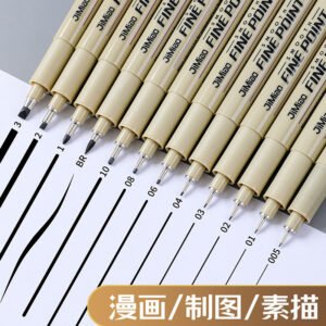 12 pcs Needle pen art special sketch waterproof hook pen