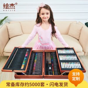 174 Pcs Professionals Wooden Color Box Set