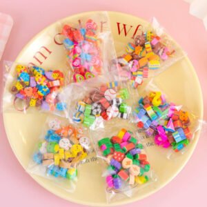 30pcs Cartoon Fruit Animal Love Mini Erasers