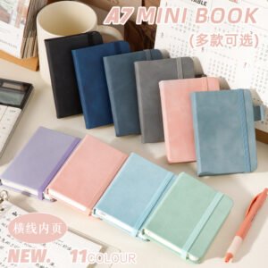 A7 Leather Body Small Pocket Notebook With Penholder