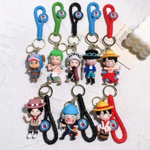 Anime One Piece Action Figure Silica Gel Pendent Key Ring