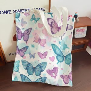 Butterfly Style Beautiful Ladies Canvas Tote Bag