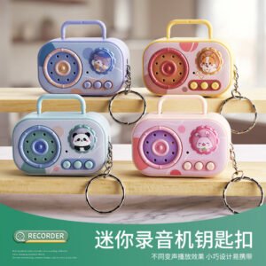 Cartoon Mini Retro Tape Recorder Keychain