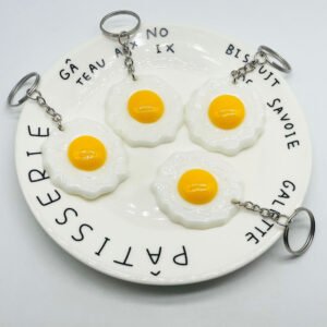 Creative Food Series Poached Egg Keychain