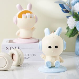 Creative Rabbit Rotatable Desk Penholder