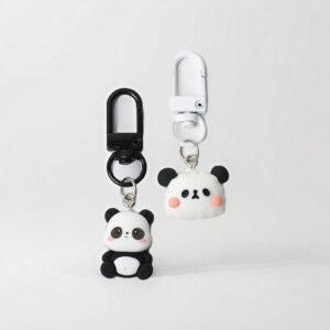 Cute Black And White Panda KeyChain