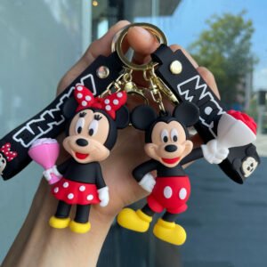 Cute Cartoon Mickey and Minnie Keychain