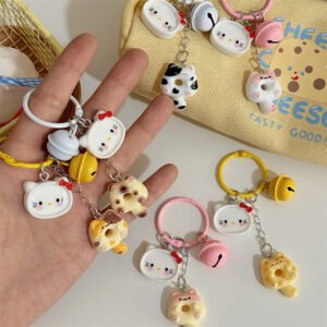 Cute Cat Biscute String KeyChain
