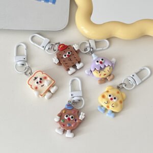 Cute Cookies Shape Keyring Fun Food Pendent