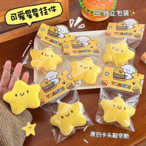 Cute Girl Plush Star Doll Pendent With Keychain