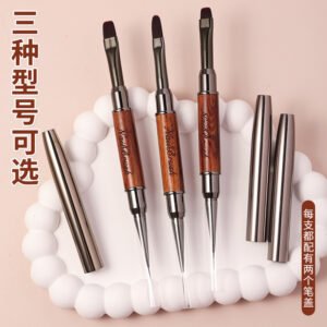 Double Headed Multifunctional Sandalwood Paint Brush