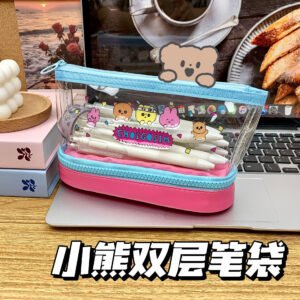 Double Layer Semi Transparent Pencil Bag