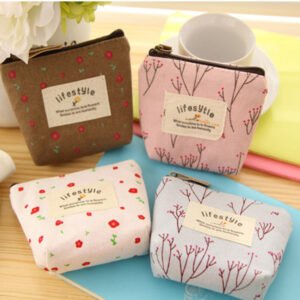 Japanese and Korean Style Fresh Floral Print Coin Purse