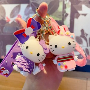 Kawaii Hello Kitty Cute Silica Gel Pendent Key Ring