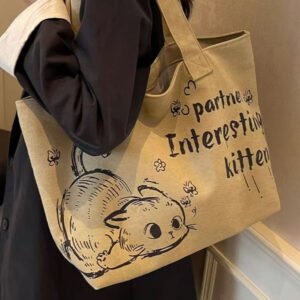 Korean Cat Style Canvas Tote Bag