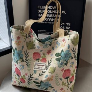 Large Capacity Floral Canvas Bag