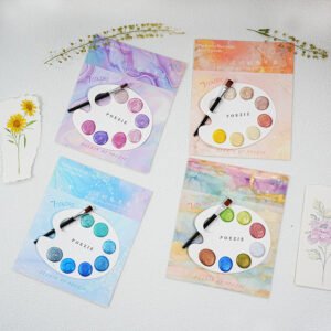 Pearlescent Portable and Cute Solid Watercolor Paints
