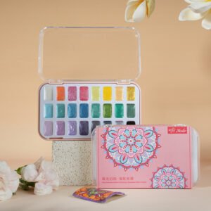 Poetic 24 Color Watercolor (Metallic) Pigment Set Box