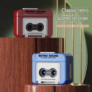 Retro Mini Cassette Recorder Shape Key Ring Pendent