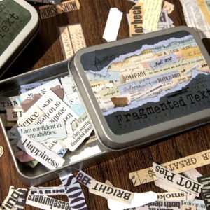 Retro Nostalgic English Text Fragment Iron Box Sticker Set