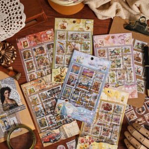 Retro Stamp Handbook Material Sticker Pack
