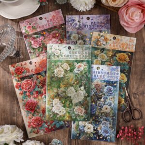Rose Blossom Hot Atamping Handbook Sticker Handbook Material