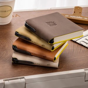 Solid Color PU Embossed Book Meet Morandi Travel Stamp Notebook