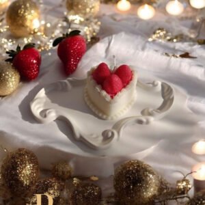Strawberry Cake Shape Handmade Candle By Craftyrasin by Proma