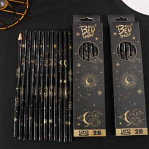 Students Black Box Shape 2B 12 pcs Pencil Set