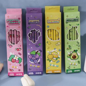 Students Cute Fruit Shape 2B Pencil 12 Pcs Set