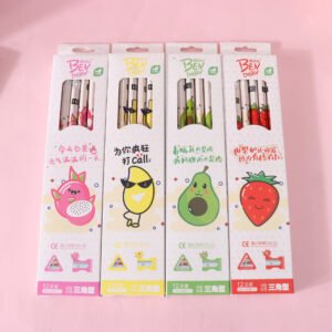 Students Cute Fruits Shape HB Pencil 12 pcs Set