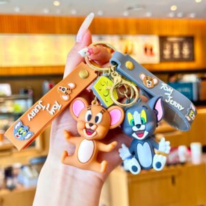 Tom And Jerry Action Figure Silica Gel Pendent Key Ring
