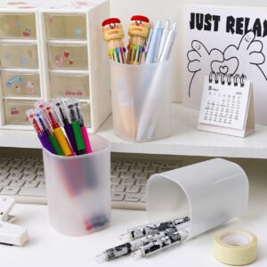 Transparent White Pen Holder
