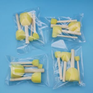 Wooden Handle Round Mushroom Sponge Painting Brush