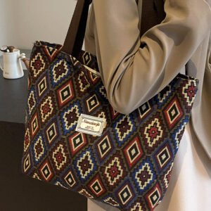Large-Capacity Canvas Bucket  Bag