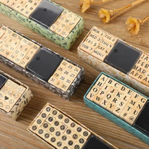 Digital Month Letter Seal DIY Diary Wood